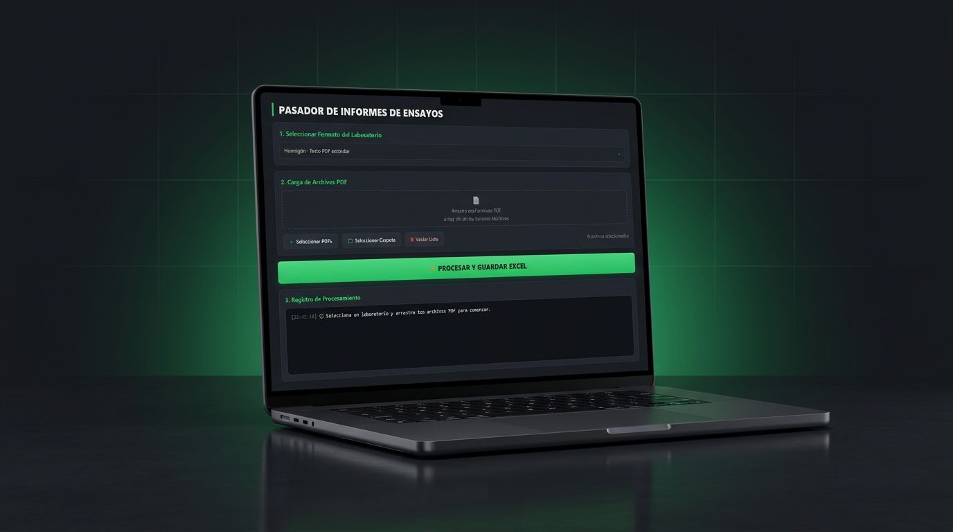 Pantalla inicial del pasador de informes