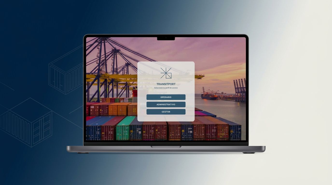 Pantalla de acceso del ERP logístico portuario