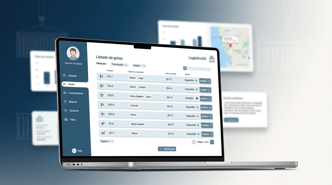 Listado de buques del ERP logístico portuario