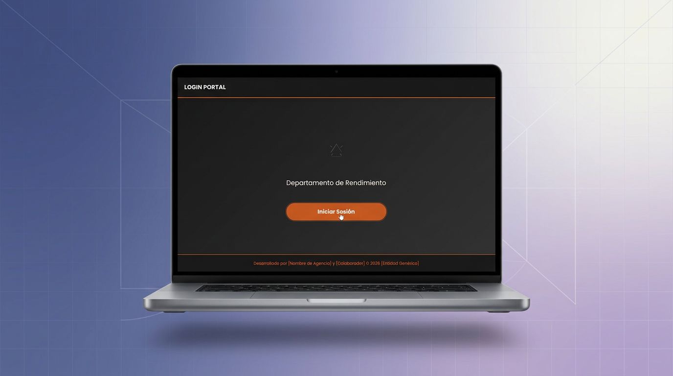 Pantalla de acceso del ERP de rendimiento deportivo